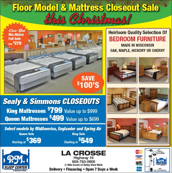 Over 70 Mattress Sets on Display PM Sleep Center La Crosse, WI